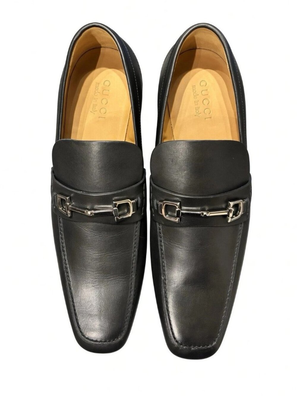 Gucci Mens Horsebit Loafers 256345 Black Leather 10.5 Italy